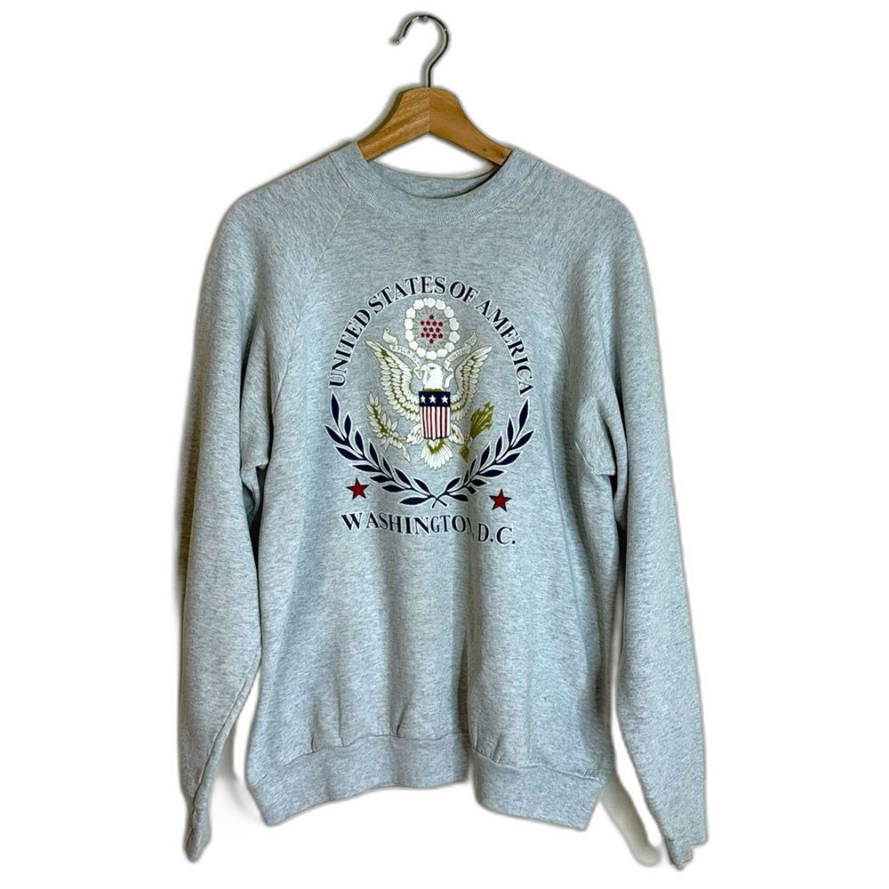 VTG 80s 90s Gray Sweatshirt pullover Washington DC USA Size XL